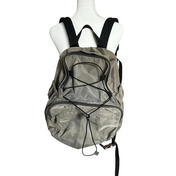 Authentic PRADA Gray Green & Black Nylon Backpack - Picture 11 of 15